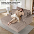 54 Inch Contemporary Indoor Upholstered Chaise Lounge Plush Sleeper Chair with Throw Pillows, 2 Cup Holders and Magazine Bags for Living Room
