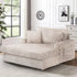 54 Inch Contemporary Indoor Upholstered Chaise Lounge Plush Sleeper Chair with Throw Pillows, 2 Cup Holders and Magazine Bags for Living Room