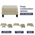 Beige 3 Piece Set Comfy Sofa Couch 3-Seater & Loveseat Sofa with Storage Ottoman with USB