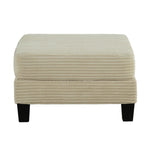 Beige 3 Piece Set Comfy Sofa Couch 3-Seater & Loveseat Sofa with Storage Ottoman with USB