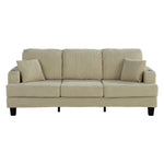 Beige 3 Piece Set Comfy Sofa Couch 3-Seater & Loveseat Sofa with Storage Ottoman with USB