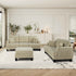 Beige 3 Piece Set Comfy Sofa Couch 3-Seater & Loveseat Sofa with Storage Ottoman with USB