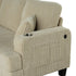 Beige 3 Piece Set Comfy Sofa Couch 3-Seater & Loveseat Sofa with Storage Ottoman with USB