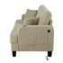 Beige 3 Piece Set Comfy Sofa Couch 3-Seater & Loveseat Sofa with Storage Ottoman with USB