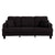 Black 3 Piece Set Comfy Sofa Couch 3-Seater & Loveseat Sofa with Storage Ottoman for Living Room with USB, Side Pockets, Pillows included