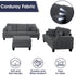 Dark Gray 3 Piece Set Comfy Sofa Couch 3-Seater & Loveseat Sofa with Storage Ottoman for Living Room with USB, Side Pockets, Pillows included