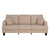 Beige 3-Piece Sofa Set with Storage Ottoman & USB Charging