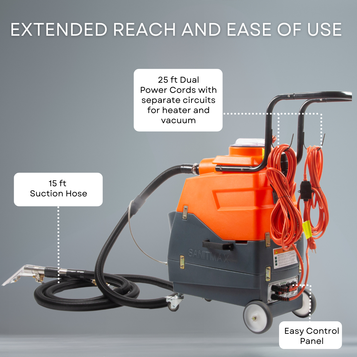 SM18H Heated Carpet and Upholstery Cleaning Machine - Dual-Tank Professional Carpet Extractor