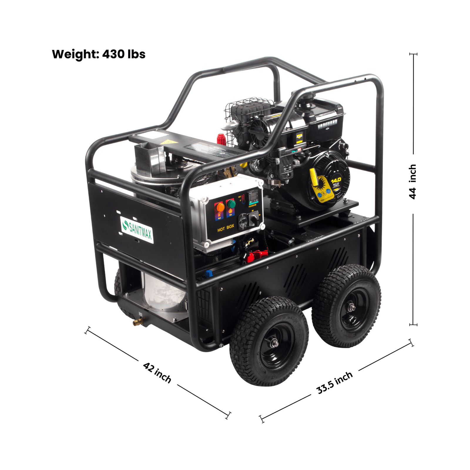 SANITMAX SM4000 Hot & Cold Water Gas Pressure Washer – 4,000 PSI, 4.0 GPM, Diesel Heated, Professional Contractor System