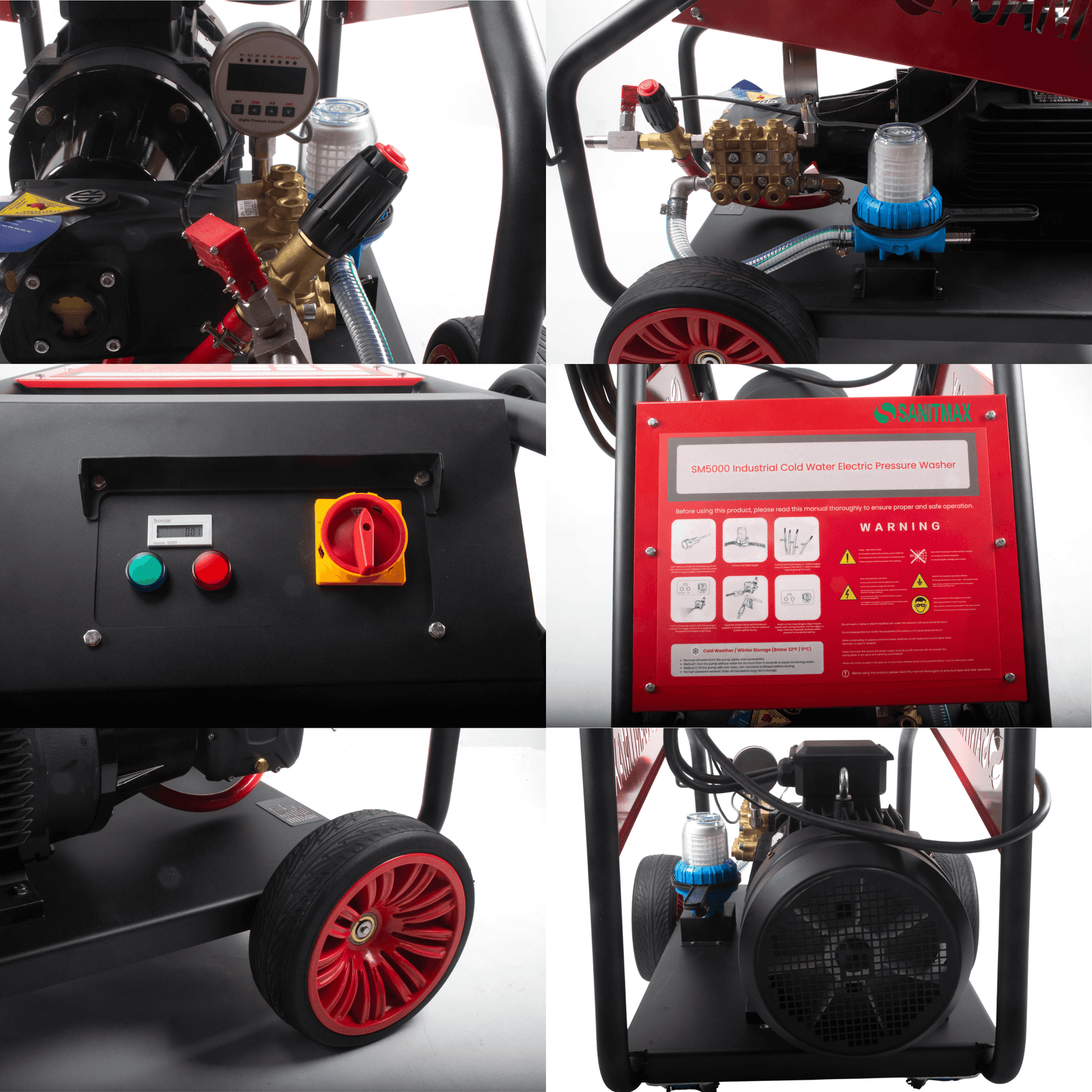 SM5000 Industrial Electric Pressure Washer – 5000 PSI, 5.5 GPM, 20 HP, 460V 3-Phase Cold Water System