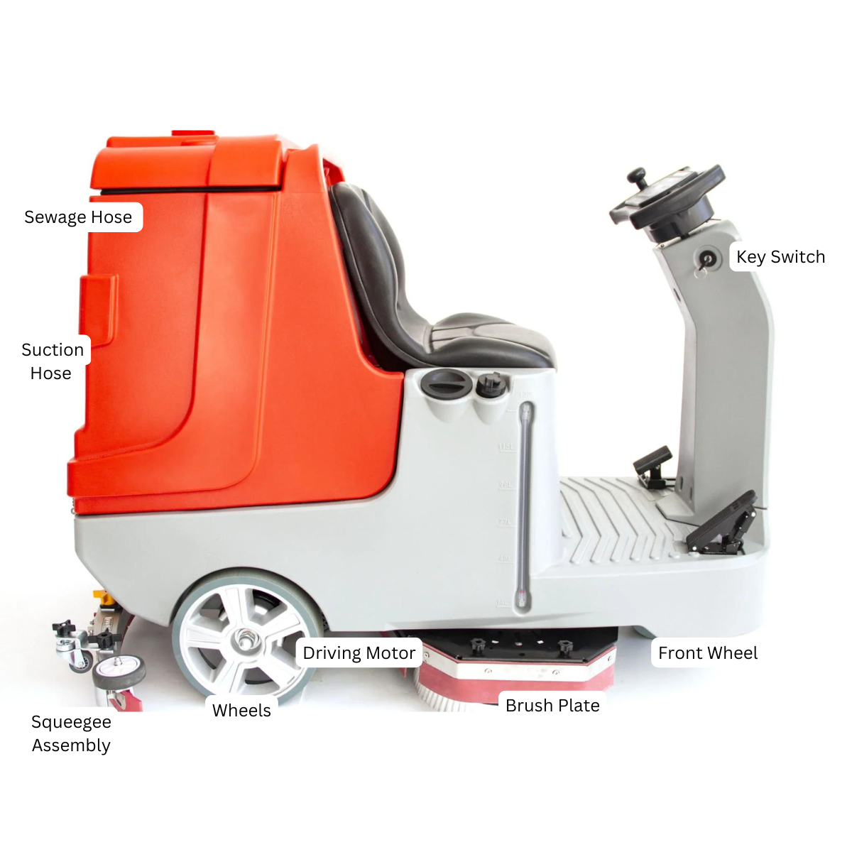 SM860 Ride-On Commercial Floor Scrubber Dryer Machine, 34