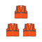 Safety Main 05EAMO Economy Vest, Class 2, All Mesh, Hi-Vis Orange, 3 Pack