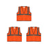 Safety Main 05EAMO Economy Vest, Class 2, All Mesh, Hi-Vis Orange, 3 Pack