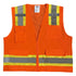 Safety Main 05TTSOZ Surveyor Vest, Class 2, Solid Front, Mesh Back, Hi-Vis Orange, Pack of 10