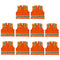 Safety Main 05TTSOZ Surveyor Vest, Class 2, Solid Front, Mesh Back, Hi-Vis Orange, Pack of 10