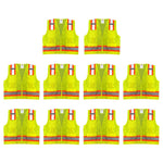 Safety Main 05TTSYZ Surveyor Vest, Class 2, Solid Front, Mesh Back, Hi-Vis Yellow, Pack of 10
