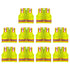 Safety Main 05TTSYZ Surveyor Vest, Class 2, Solid Front, Mesh Back, Hi-Vis Yellow, Pack of 10