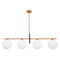 Spark Modern Gold Linear 4 Light Chandelier