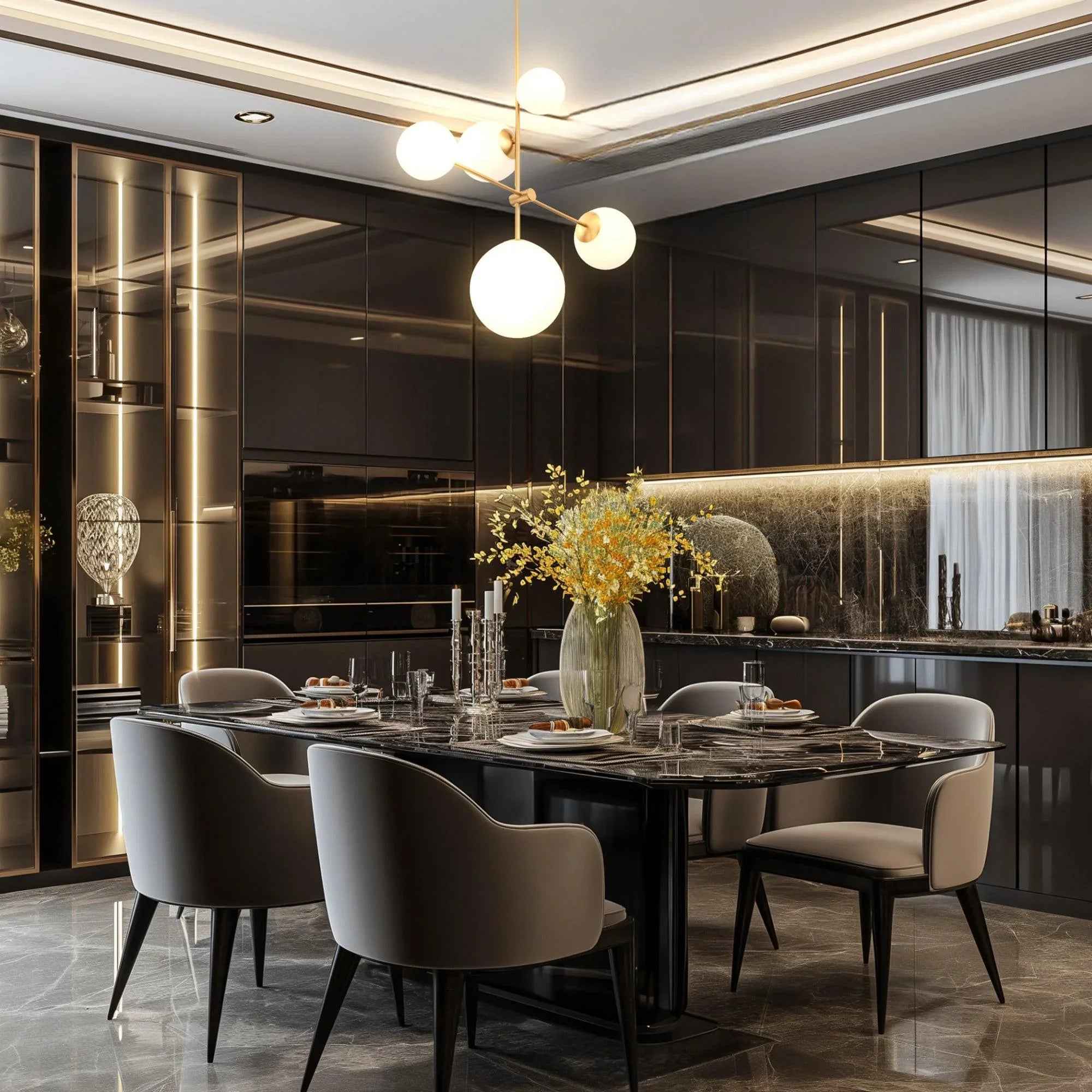 Spark Modern Gold 5 Light Dimmable Chandelier