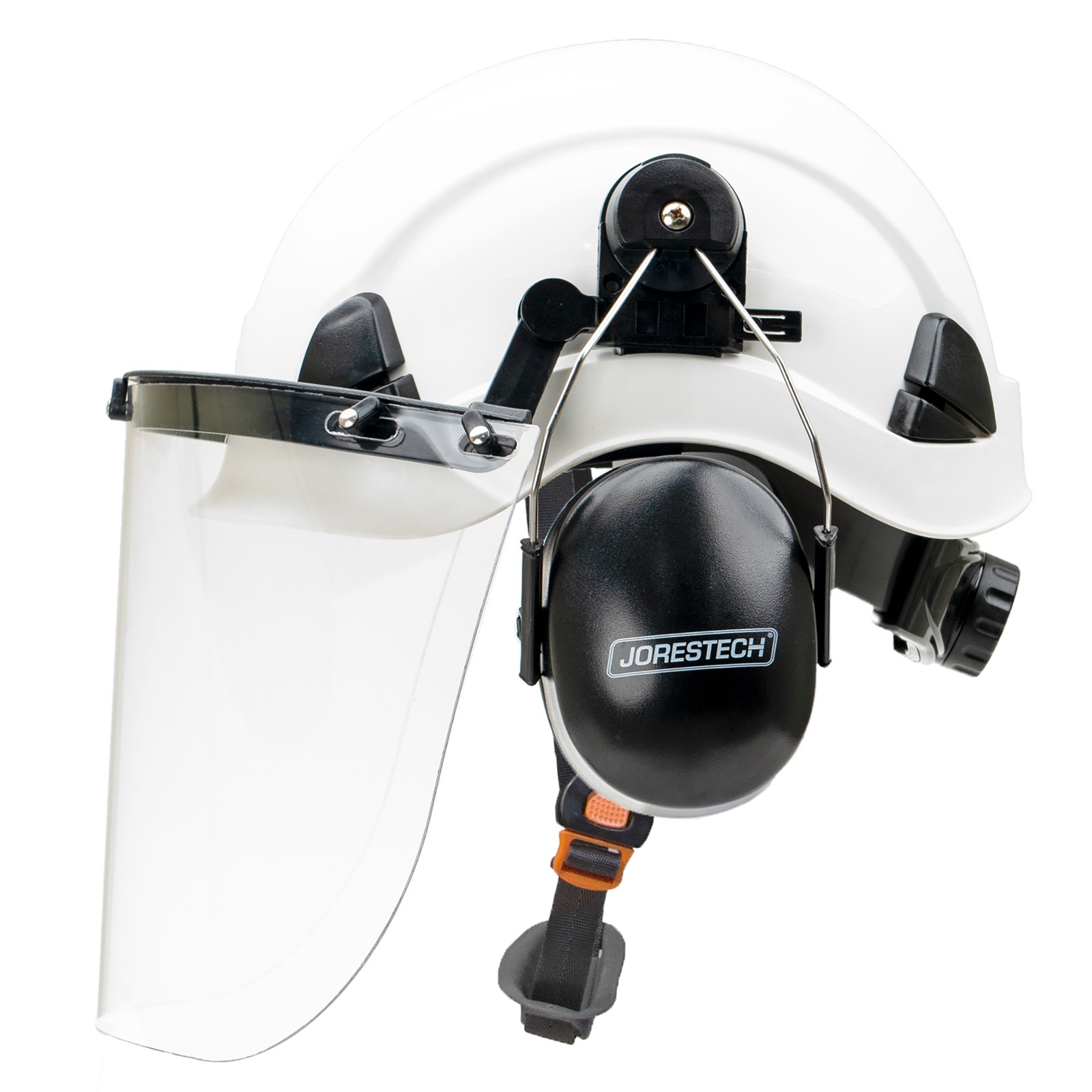 Safety Helmet System with Face Shield and Earmuffs