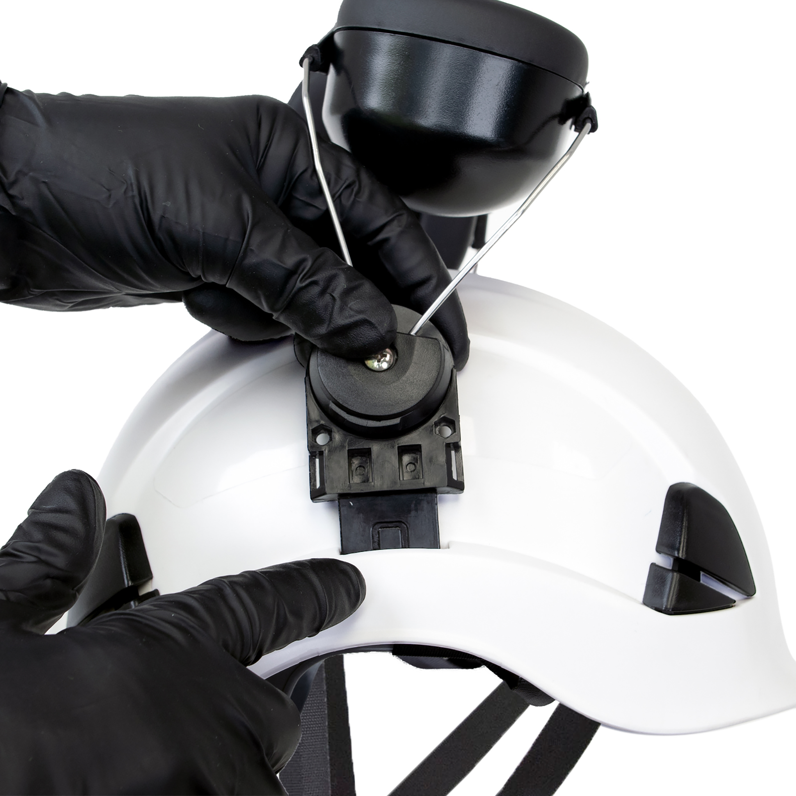 Safety Helmet System with Face Shield and Earmuffs