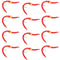 San Juan Worm Orange Bead Head Power Worm Red V-Rib - 1 Dozen Nymph Flies Hook Size 12