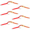 San Juan Worm Gold Bead Power Worm  Half and Half - Set of 6 Nymph Flies Hook Size 14