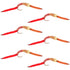 San Juan Worm Gold Bead Power Worm  Half and Half - Set of 6 Nymph Flies Hook Size 14