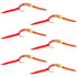 San Juan Worm Gold Bead Power Worm  Half and Half - Set of 6 Nymph Flies Hook Size 10