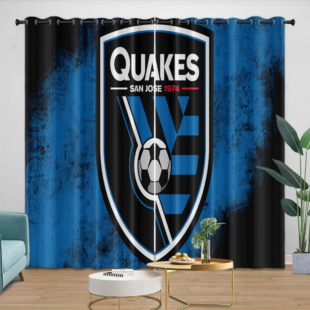 San Jose Earthquakes Curtains Blackout Window Drapes Room Decoration