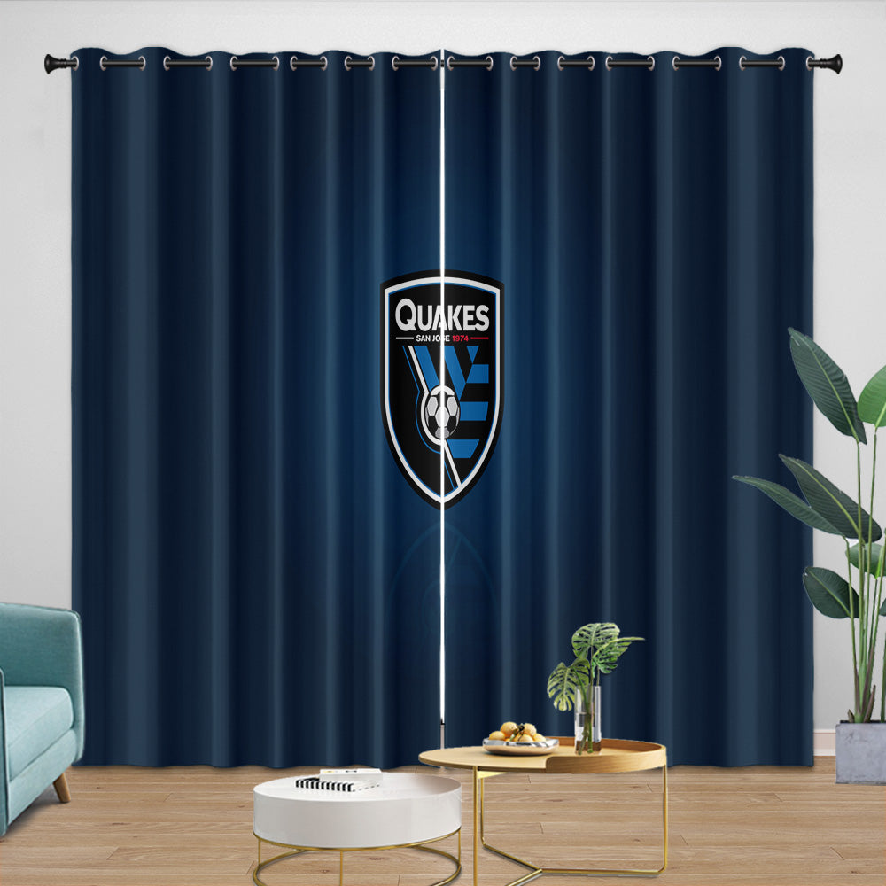 San Jose Earthquakes Curtains Blackout Window Drapes Room Decoration