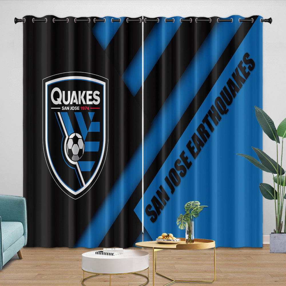San Jose Earthquakes Curtains Blackout Window Drapes Room Decoration