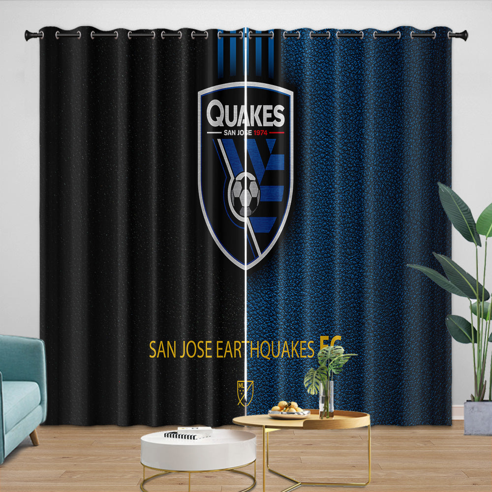San Jose Earthquakes Curtains Blackout Window Drapes Room Decoration