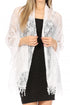 Sakkas Mari Women's Large Lightweight Soft Lace Scarf Wrap Shawl Floral and Fringe