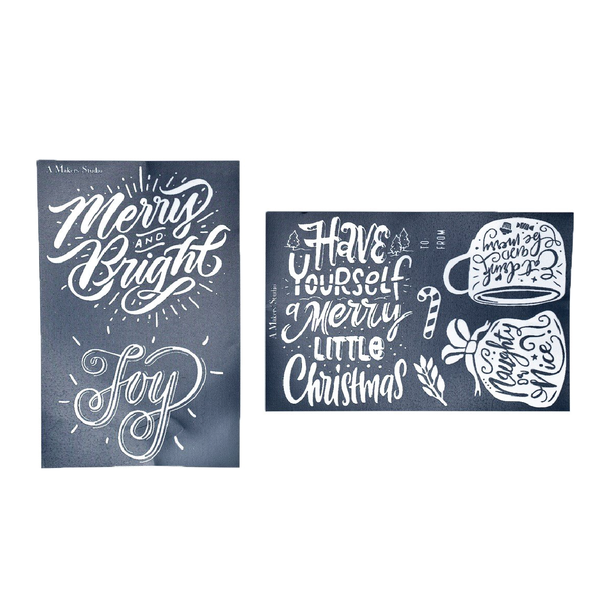 Naughty or Nice - Mesh Stencil 2 pack - 5.5 x 8.5