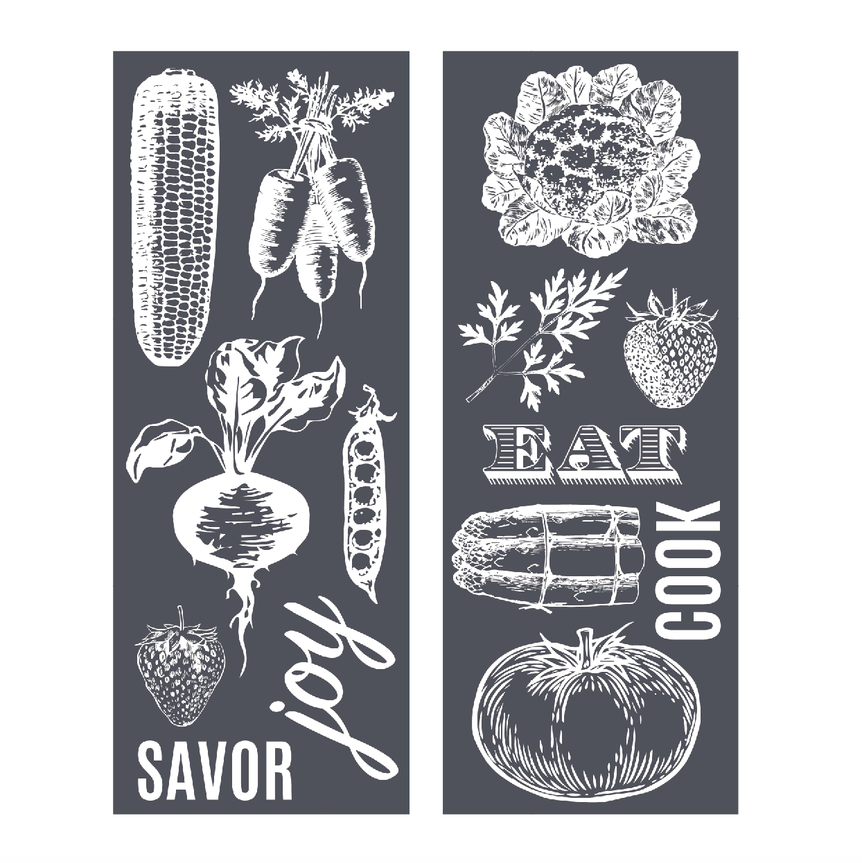Eat Your Veggies - Mesh Stencil 2 pack - 4.25x11