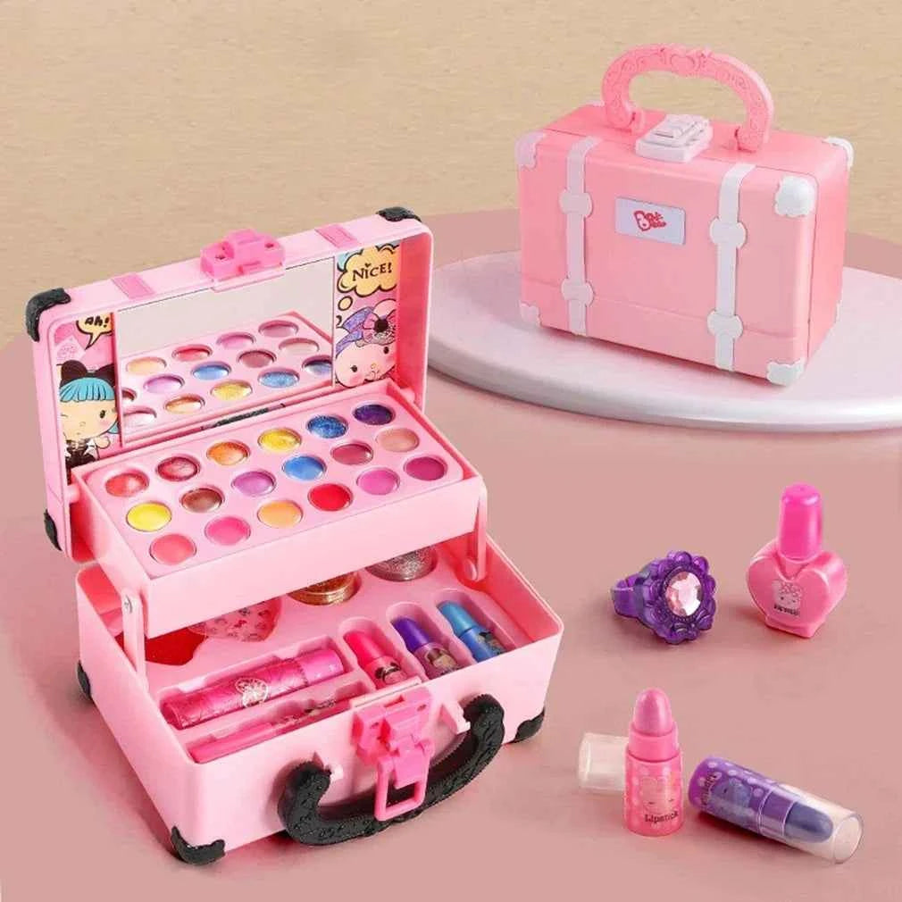 Kids Princess Makeup Kit Washable Non Toxic Cosmetic Set with Case
