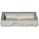 Seagrass Rustic Limestone Rectangular Sink Honed Interior Hand-Chiseled Exterior (W)18" (L)21.4" (H)4"