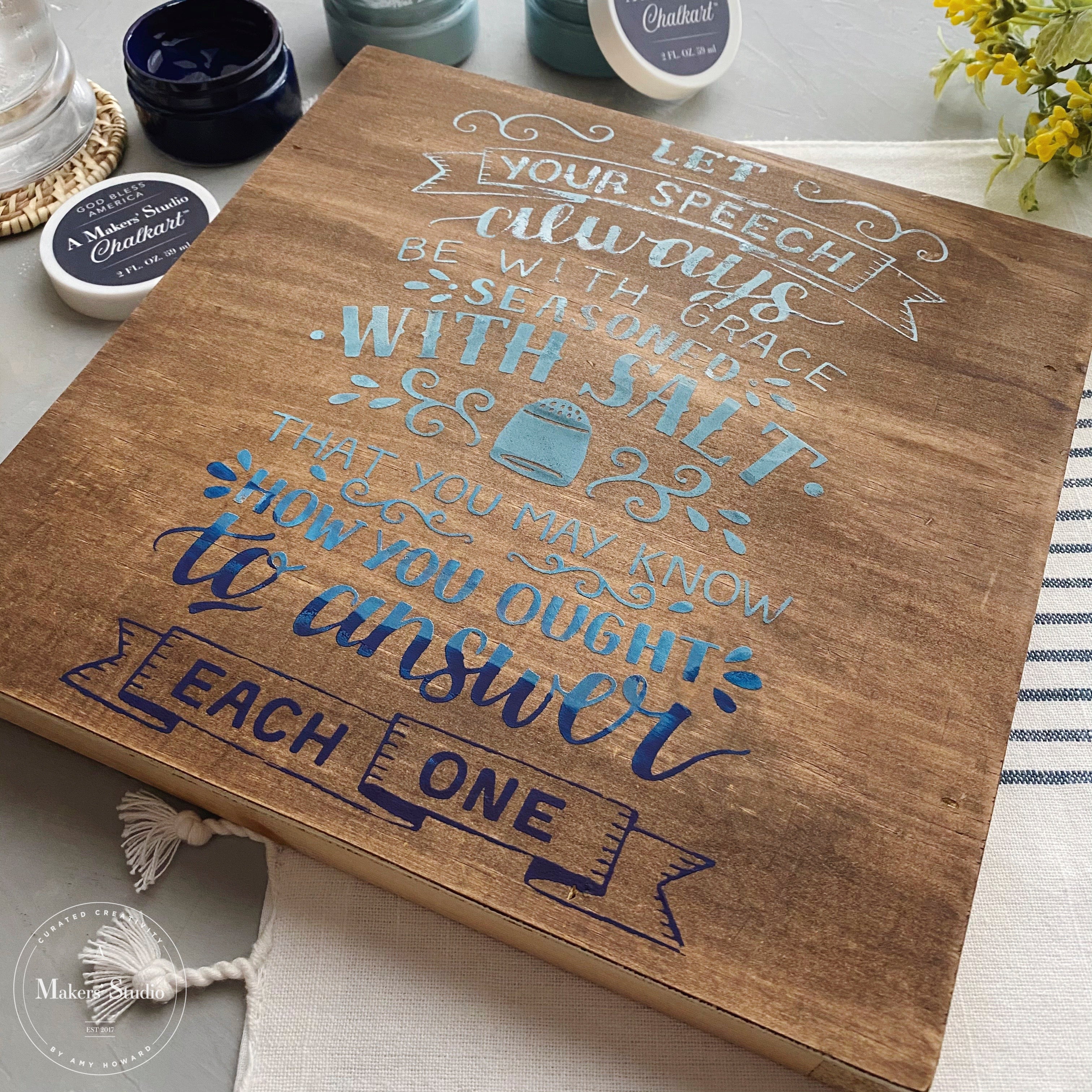 Seasoned with Salt - Mesh Stencil 8.5x11