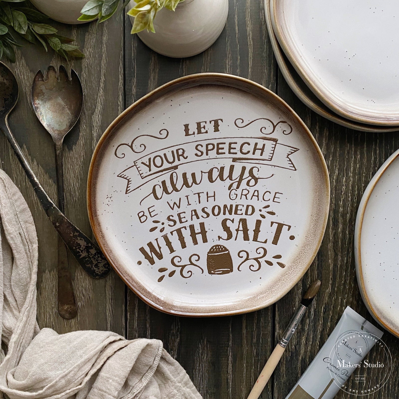 Seasoned with Salt - Mesh Stencil 8.5x11