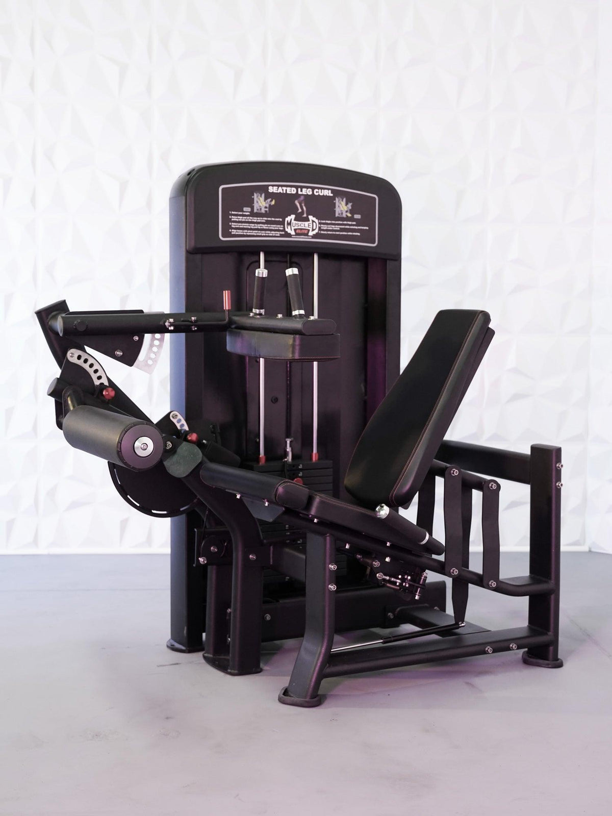 Elite Selectorized Seated Leg Curl - Muscle D Fitness - Commercial - Adjustable Seat - Pin Selectorized - Hamstring Workout