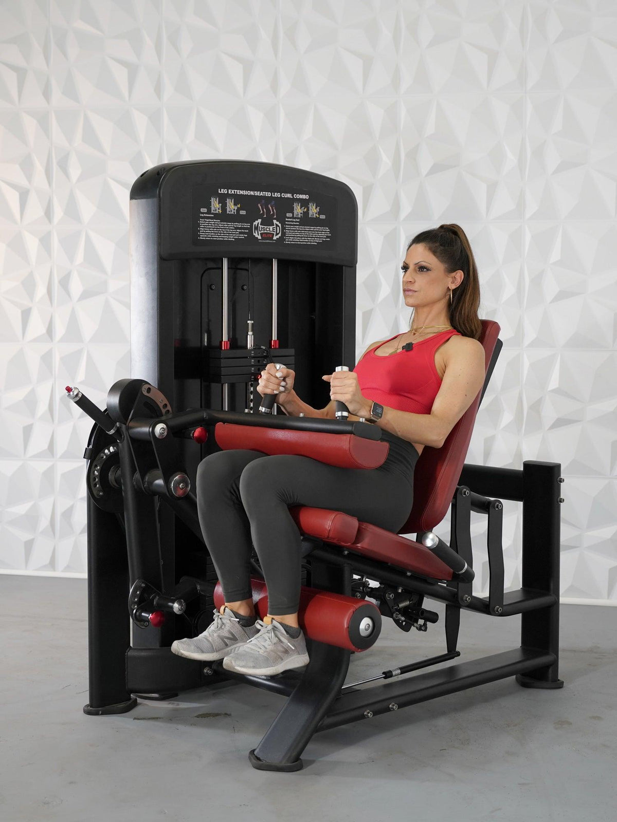 Elite Selectorized Leg Extension Seated Leg Curl Combo - Muscle D Fitness - Commercial Grade - Adjustable Seated - Pin Selectorized