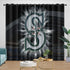 Seattle Mariners Curtains Blackout Window Drapes Room Decoration