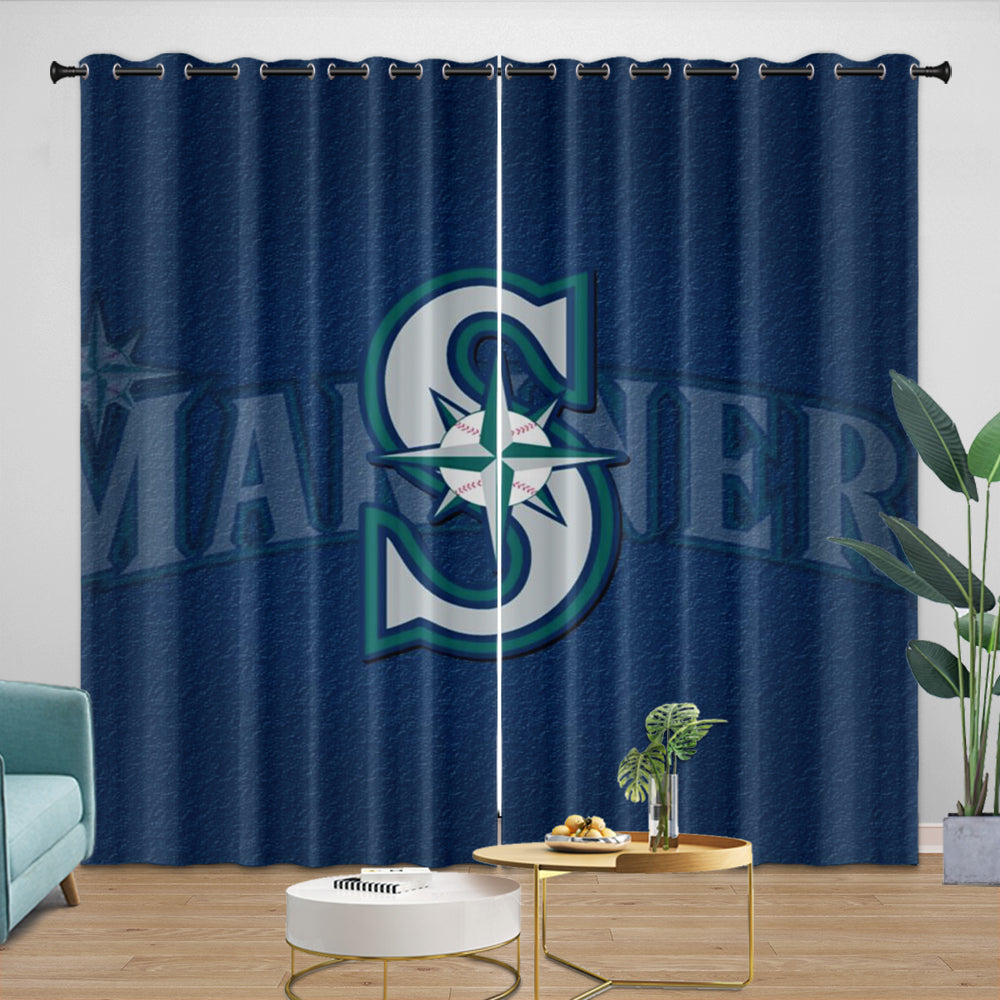 Seattle Mariners Curtains Blackout Window Drapes Room Decoration