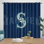 Seattle Mariners Curtains Blackout Window Drapes Room Decoration