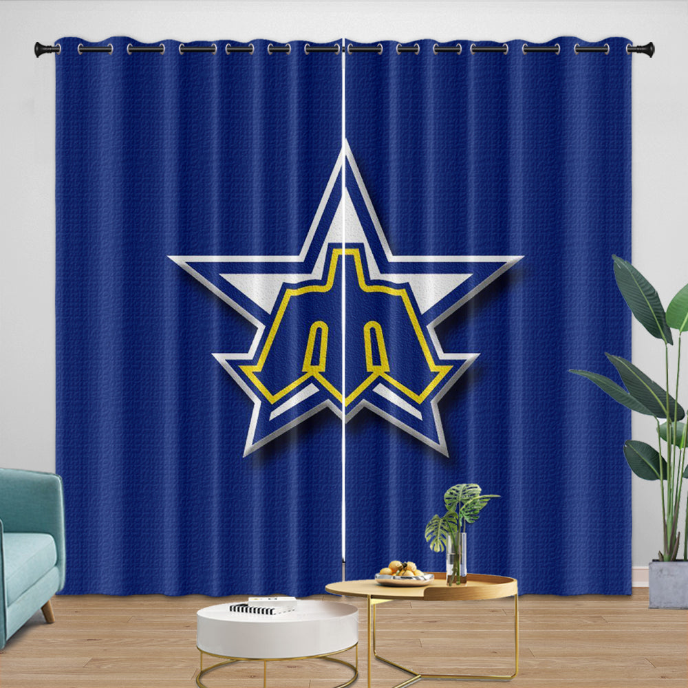 Seattle Mariners Curtains Blackout Window Drapes Room Decoration
