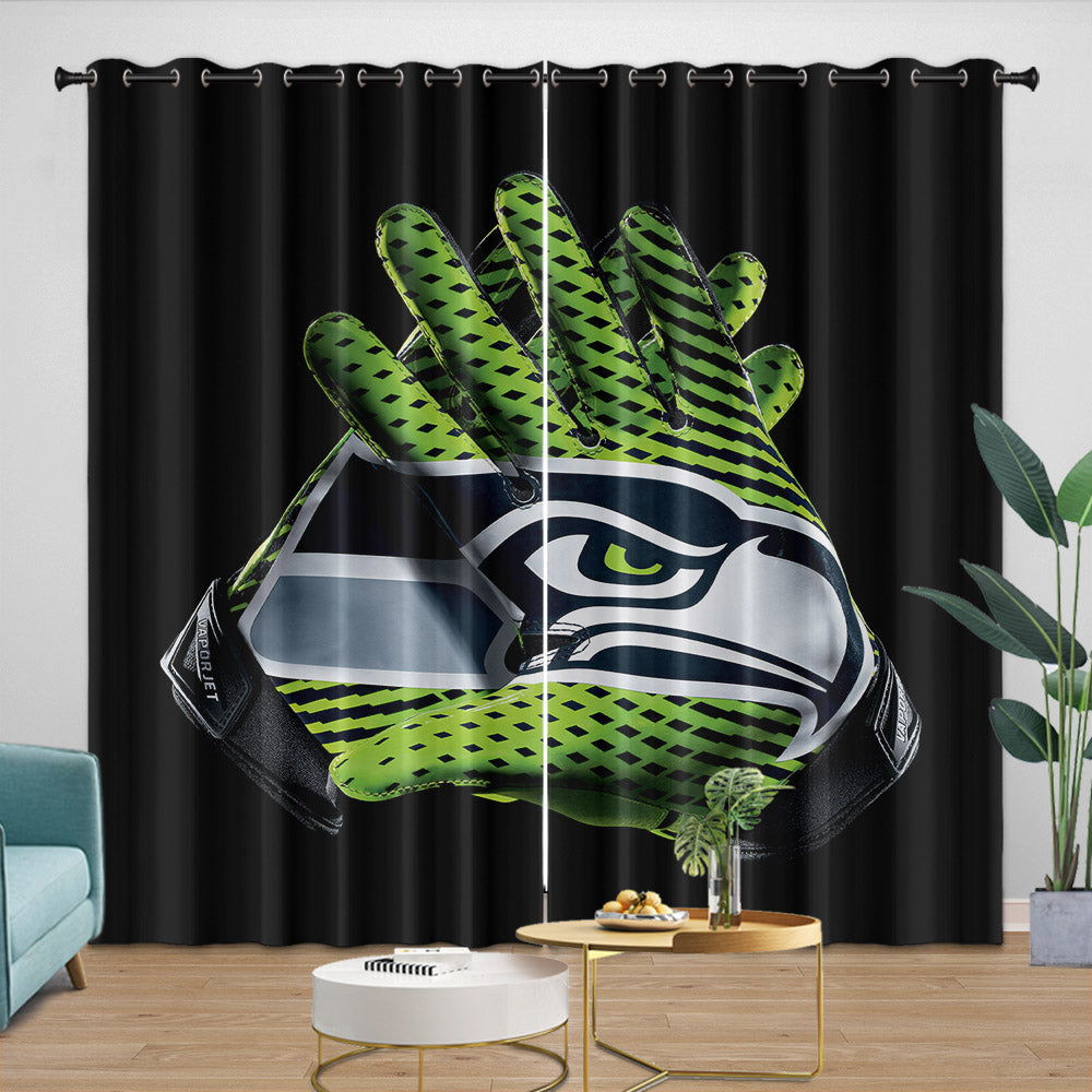 Seattle Seahawks Curtains Blackout Window Drapes Room Decoration
