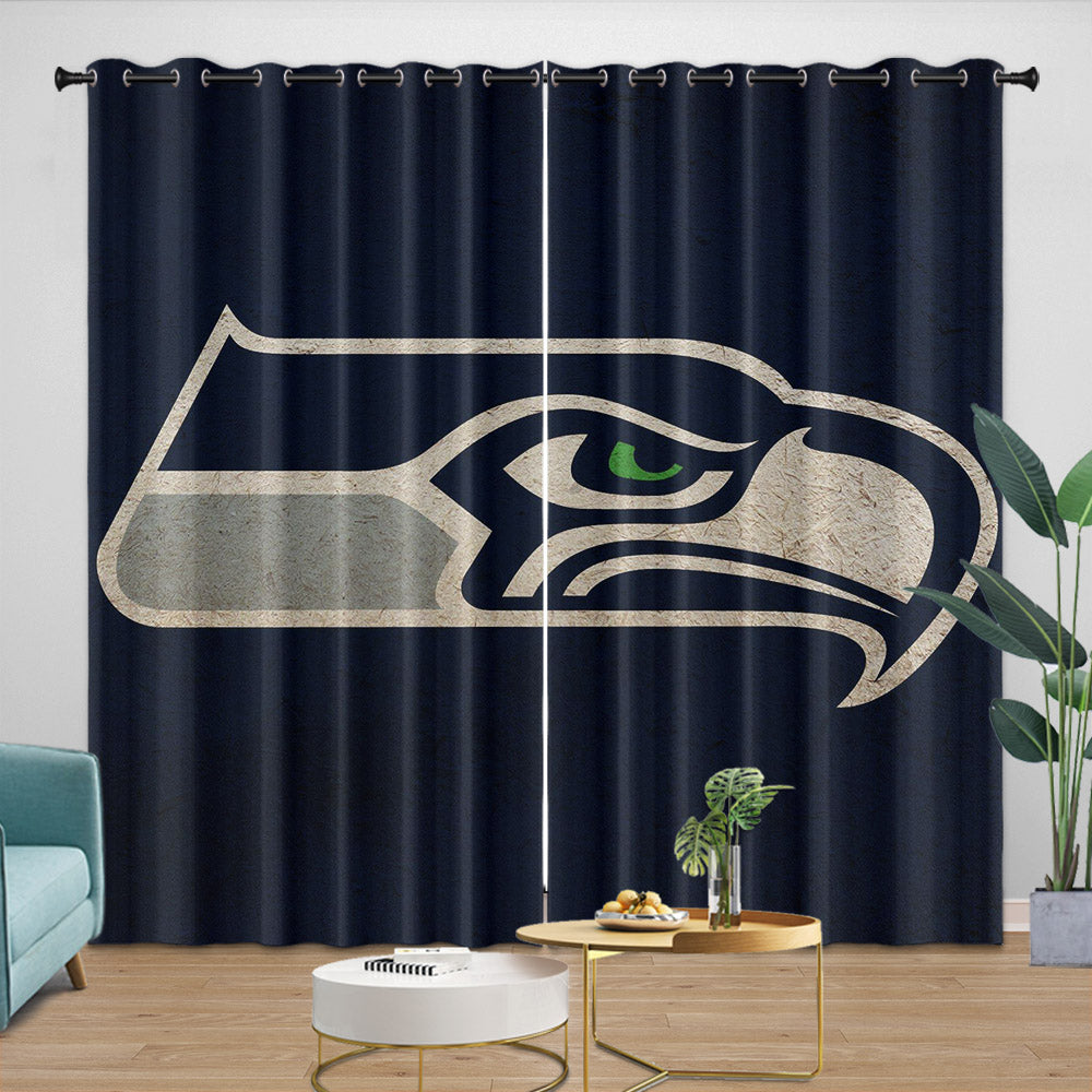 Seattle Seahawks Curtains Blackout Window Drapes Room Decoration