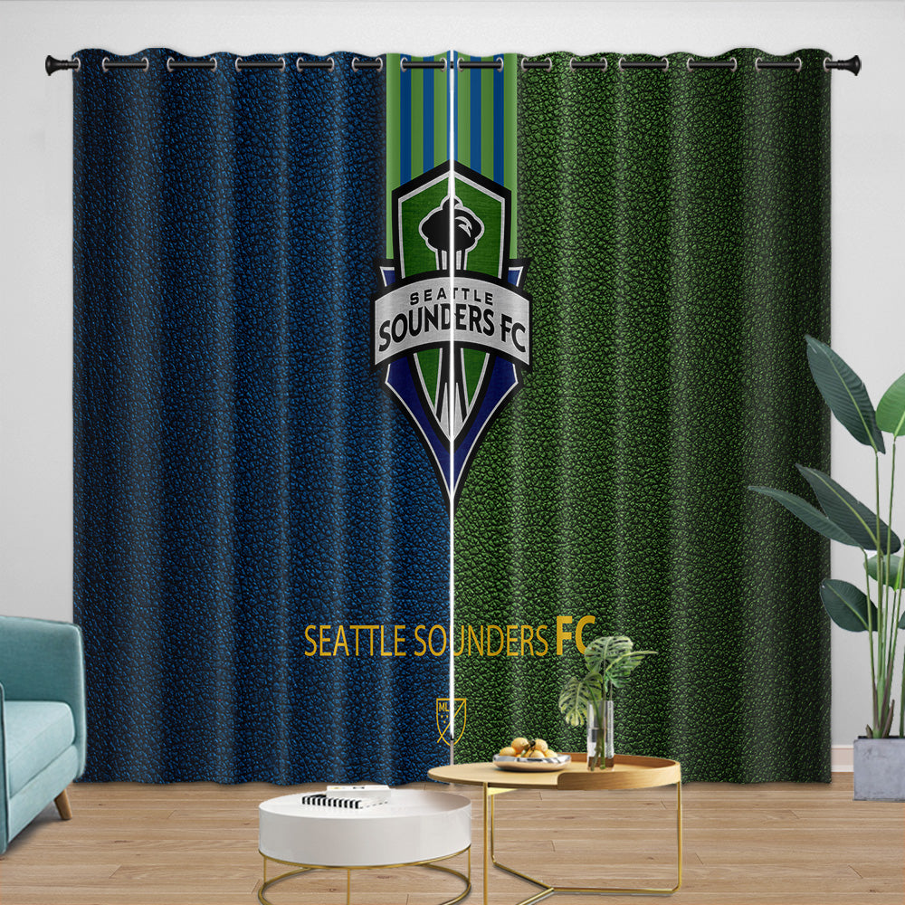 Seattle Sounders FC Curtains Blackout Window Drapes Room Decoration