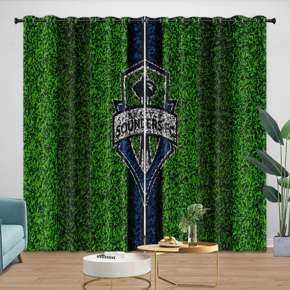 Seattle Sounders FC Curtains Blackout Window Drapes Room Decoration